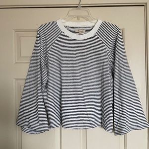 Striped Madewell bell sleeve sweater